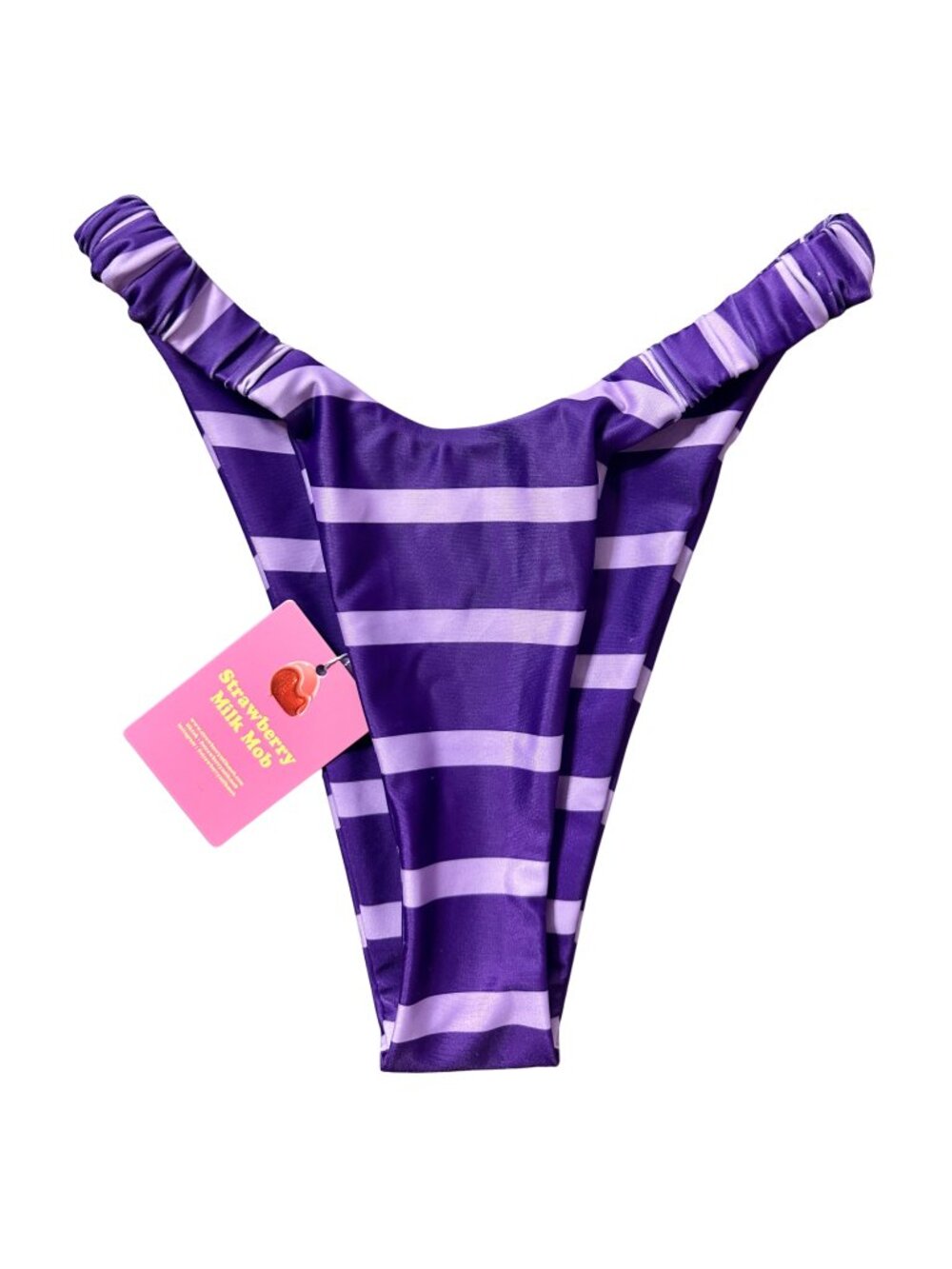 💜 BNWT Strawberry Milk Mob Rendezvous Purple Stripe Bikini Full Set Small - Picture 5 of 10